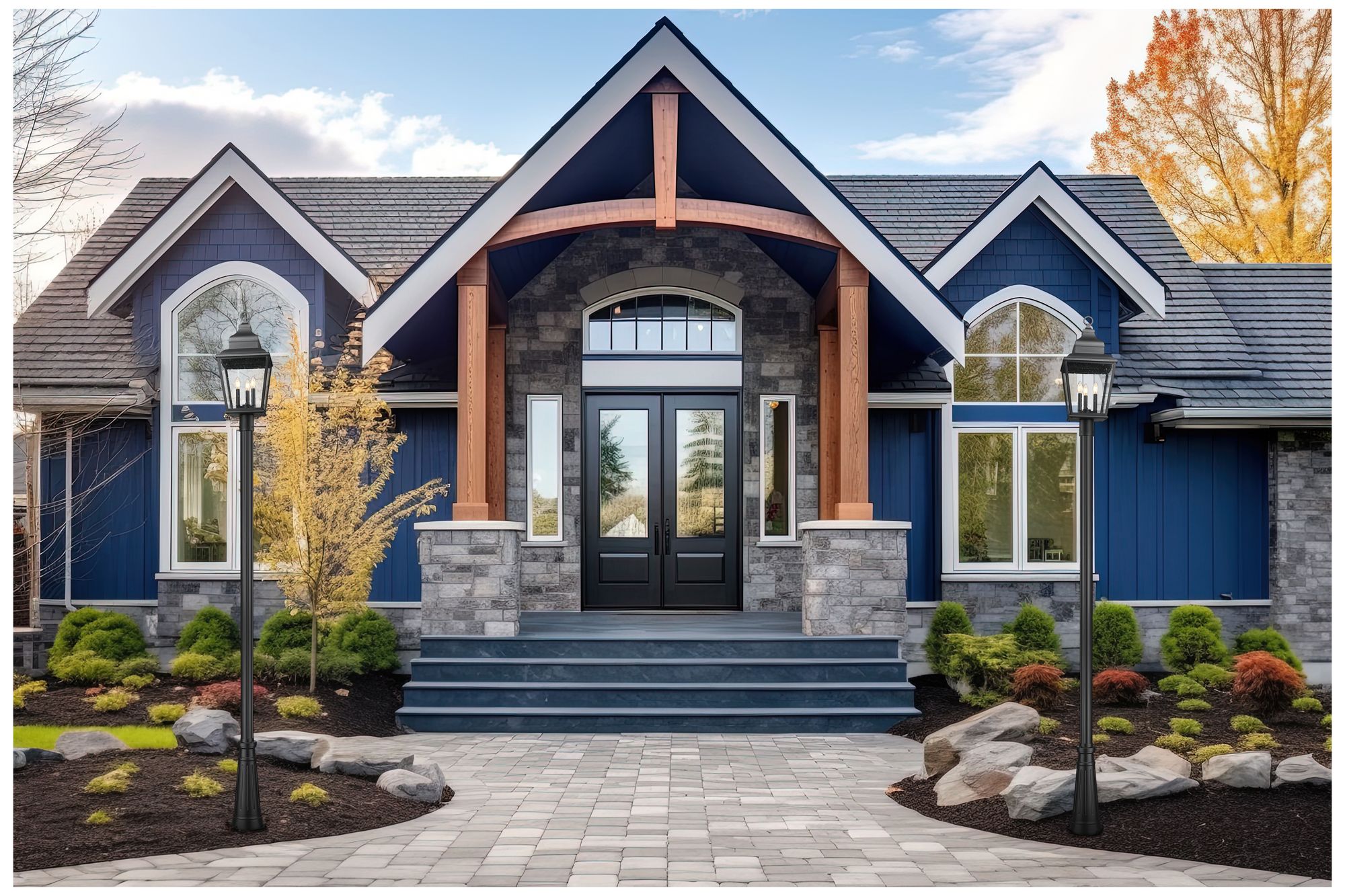 Image 2 Raphael by Z-Lite Sand Black 3 Light Outdoor Post Mounted Fixture more views