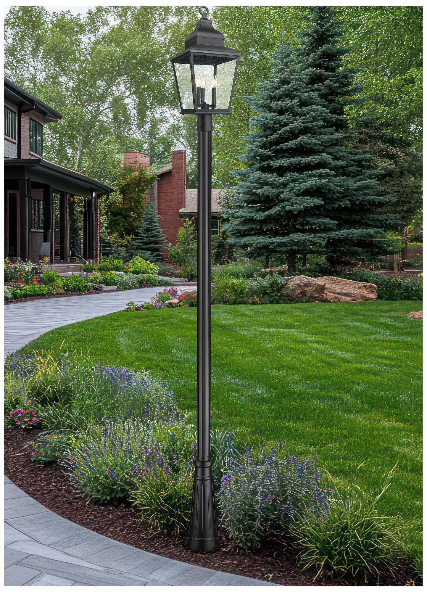 Image 3 Raphael by Z-Lite Sand Black 3 Light Outdoor Post Mounted Fixture more views