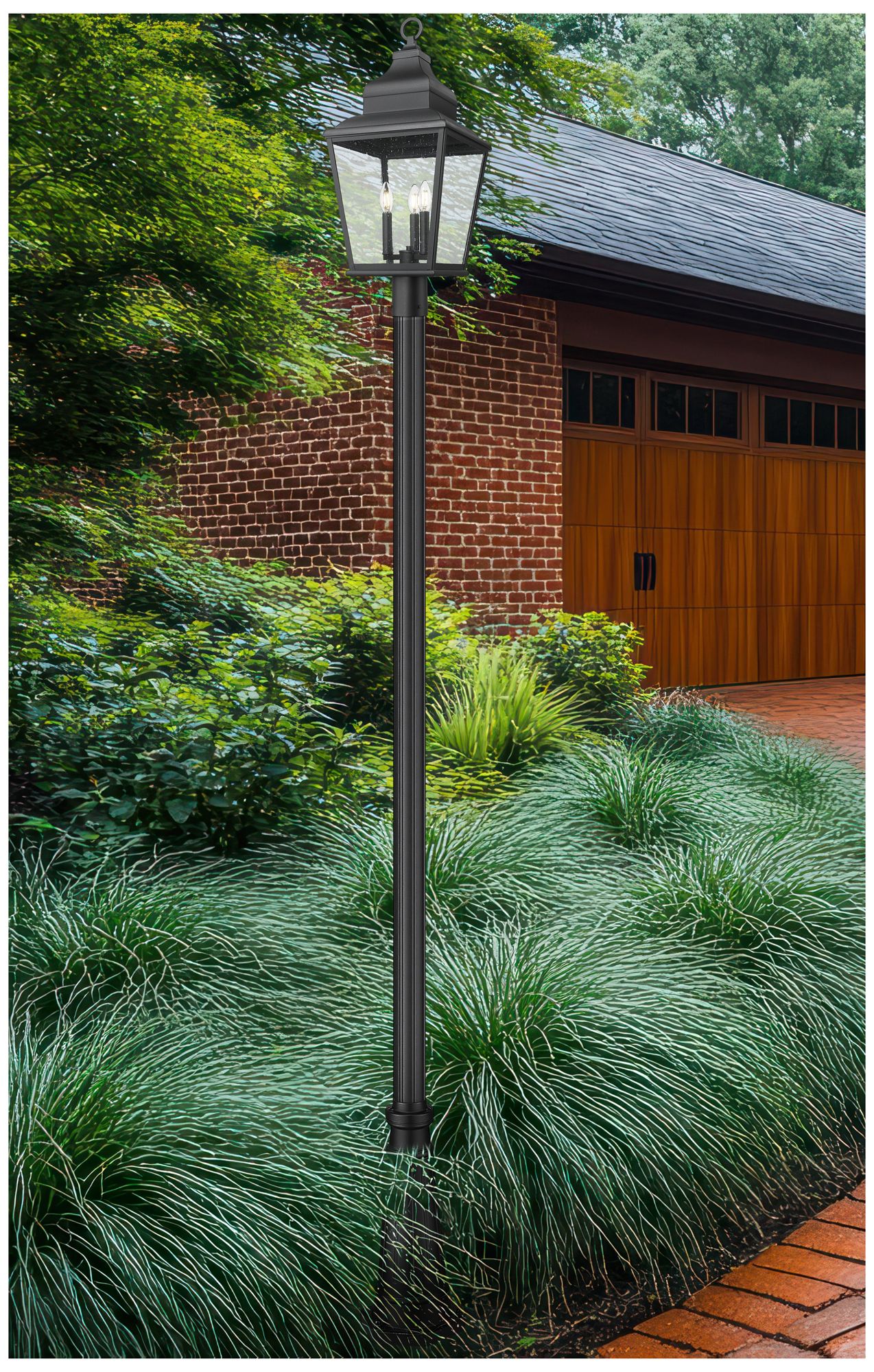 Image 2 Raphael by Z-Lite Sand Black 3 Light Outdoor Post Mounted Fixture more views