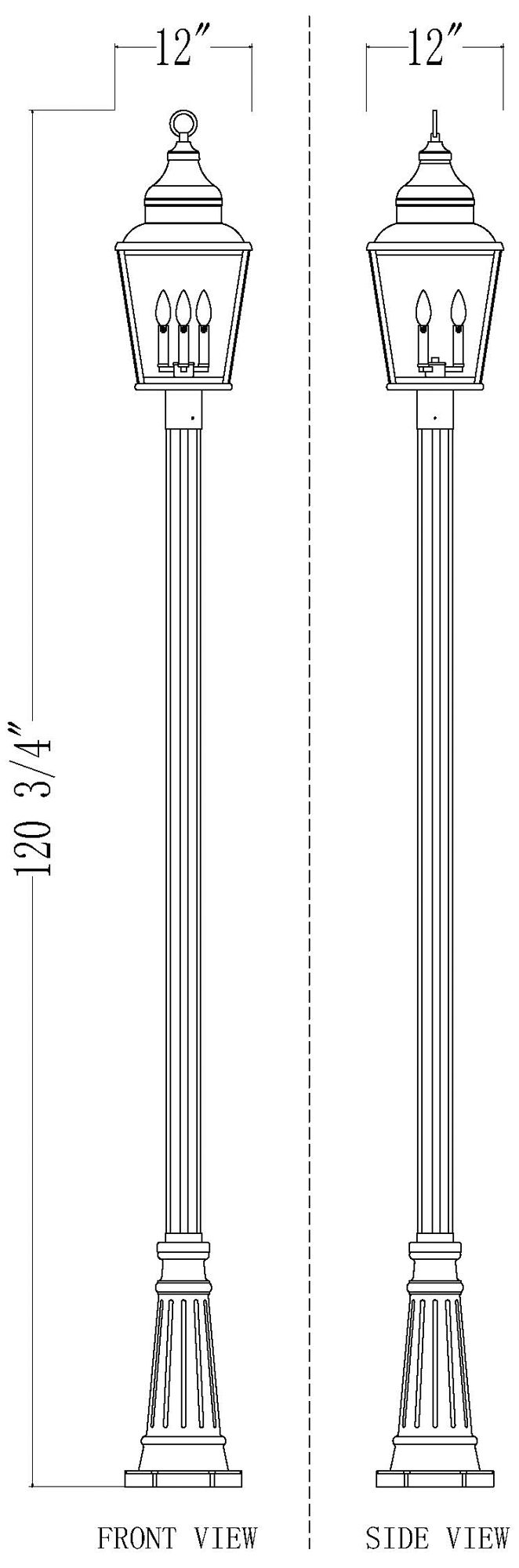 Raphael by Z-Lite Sand Black 3 Light Outdoor Post Mounted Fixture