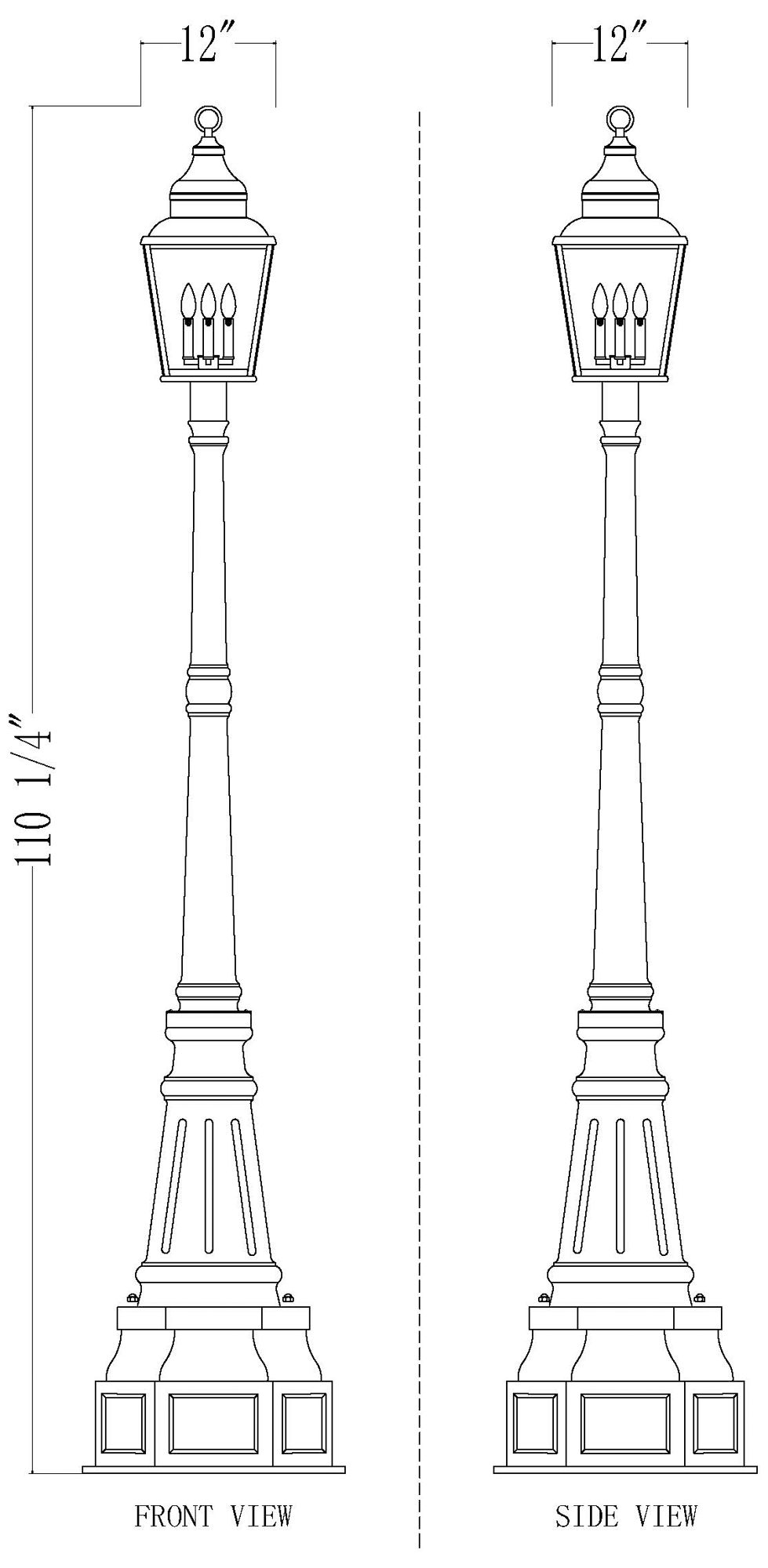 Raphael by Z-Lite Sand Black 3 Light Outdoor Post Mounted Fixture