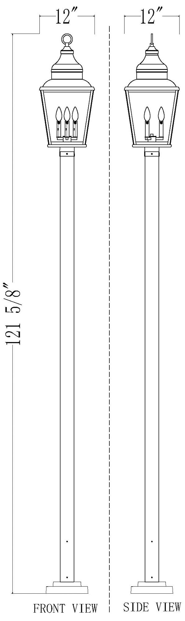 Raphael by Z-Lite Sand Black 3 Light Outdoor Post Mounted Fixture