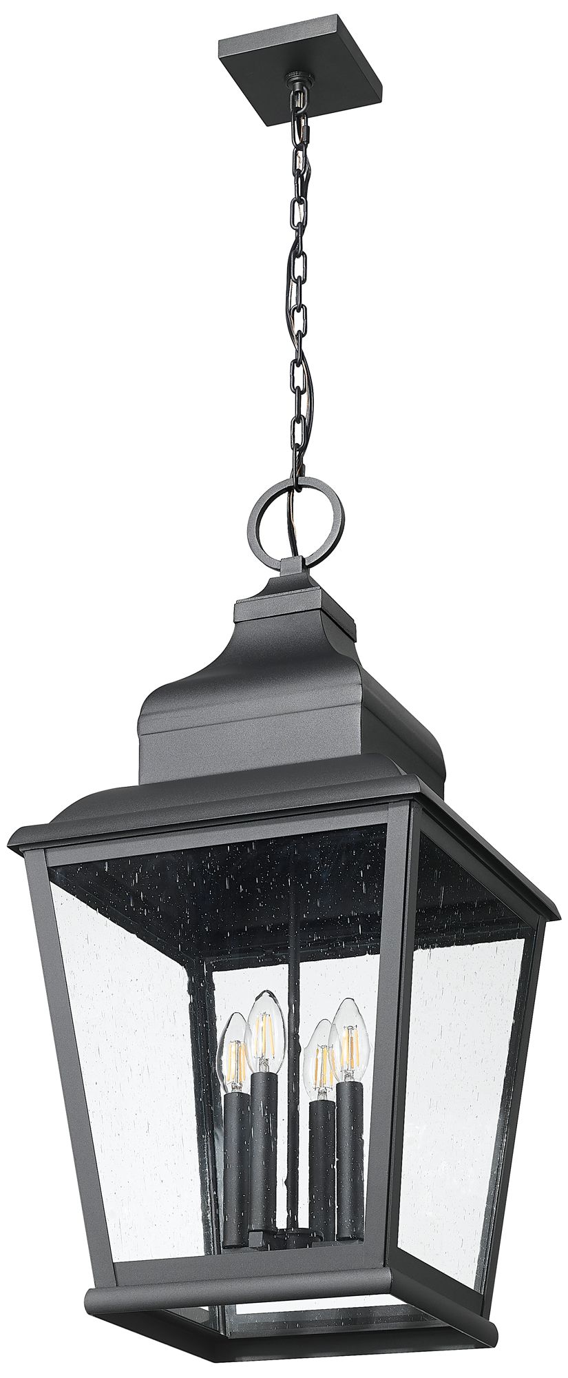 Image 7 Raphael by Z-Lite Sand Black 4 Light Outdoor Chain Mount Ceiling Fixture more views