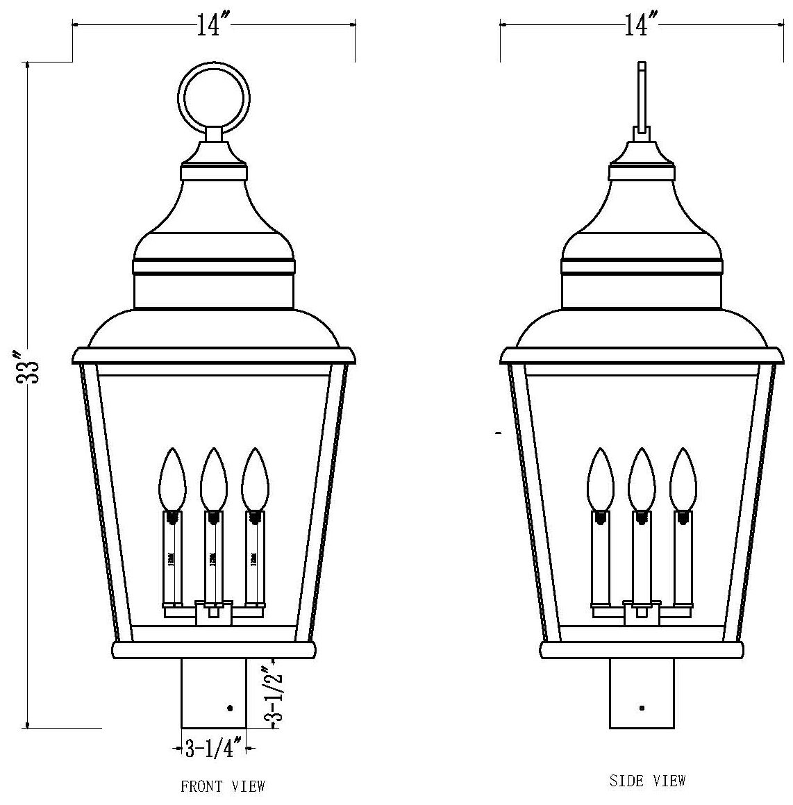 Image 6 Raphael by Z-Lite Sand Black 4 Light Outdoor Post Mount Fixture more views