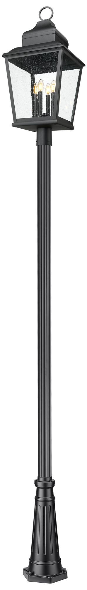 Image 5 Raphael by Z-Lite Sand Black 4 Light Outdoor Post Mounted Fixture more views