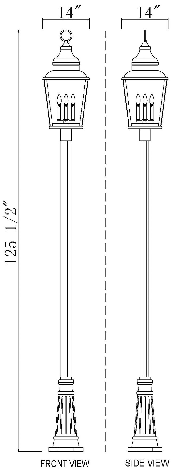 Raphael by Z-Lite Sand Black 4 Light Outdoor Post Mounted Fixture