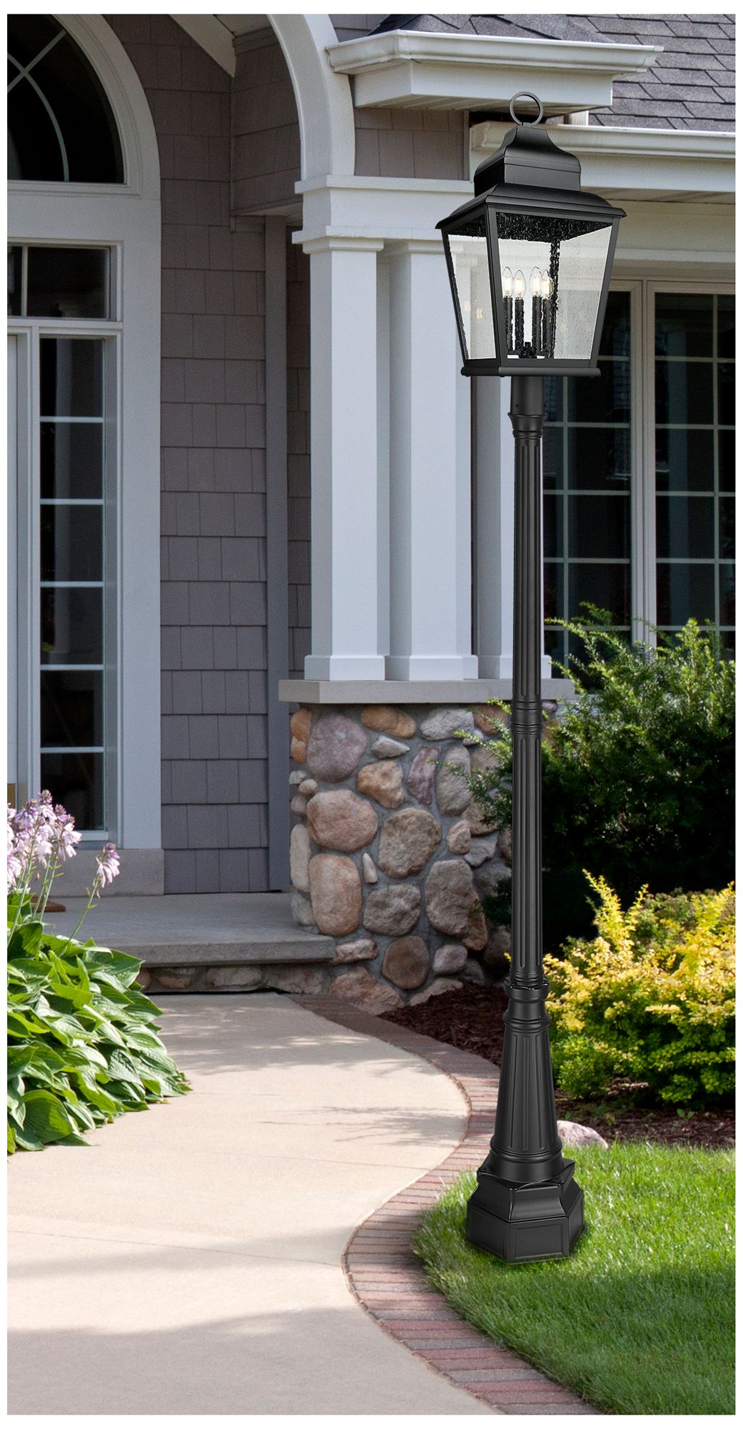 Image 2 Raphael by Z-Lite Sand Black 4 Light Outdoor Post Mounted Fixture more views