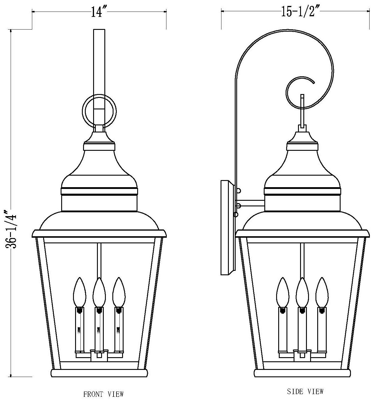 Raphael by Z-Lite Sand Black 4 Light Outdoor Wall Light