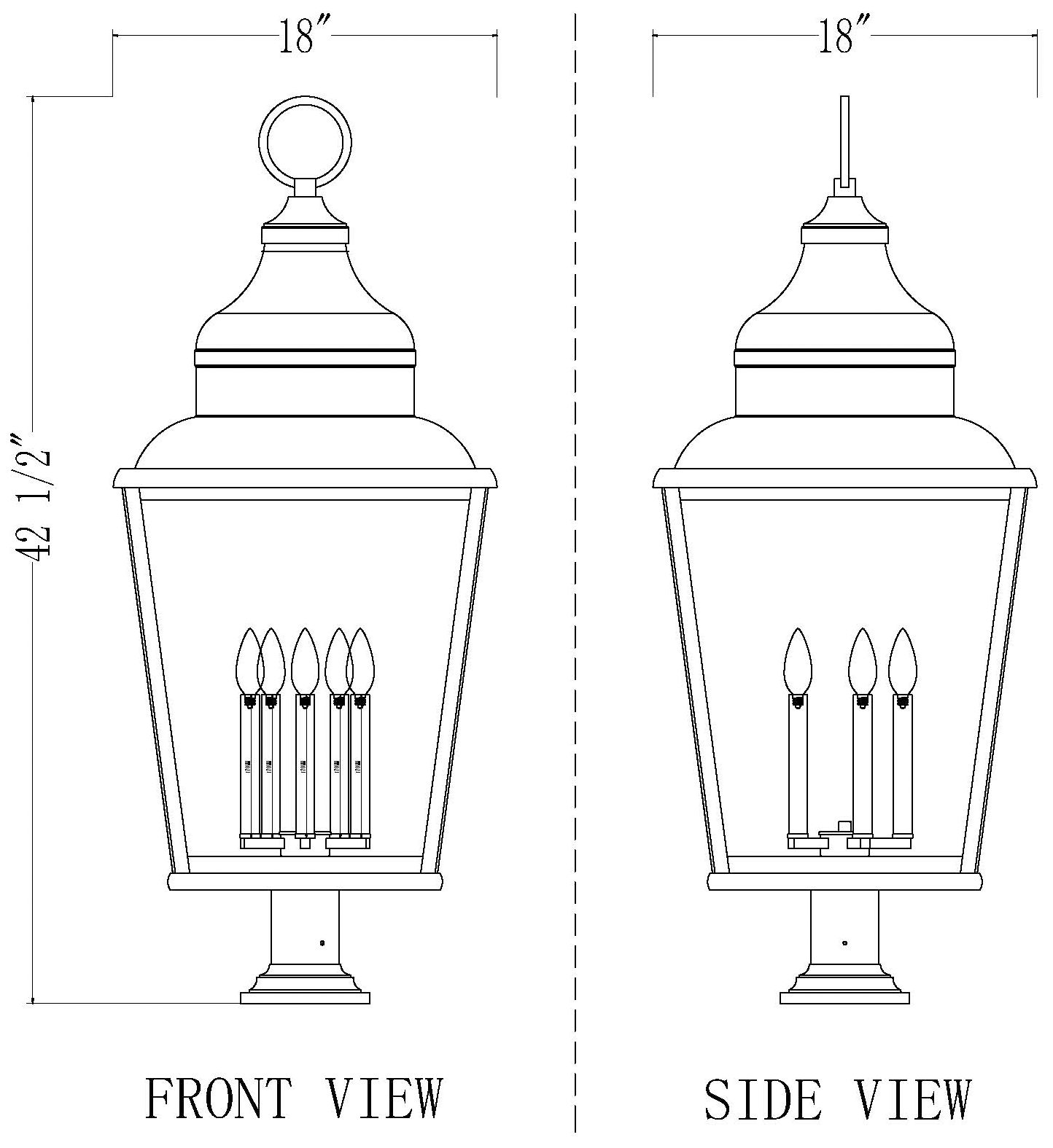Raphael by Z-Lite Sand Black 5 Light Outdoor Pier Mounted Fixture