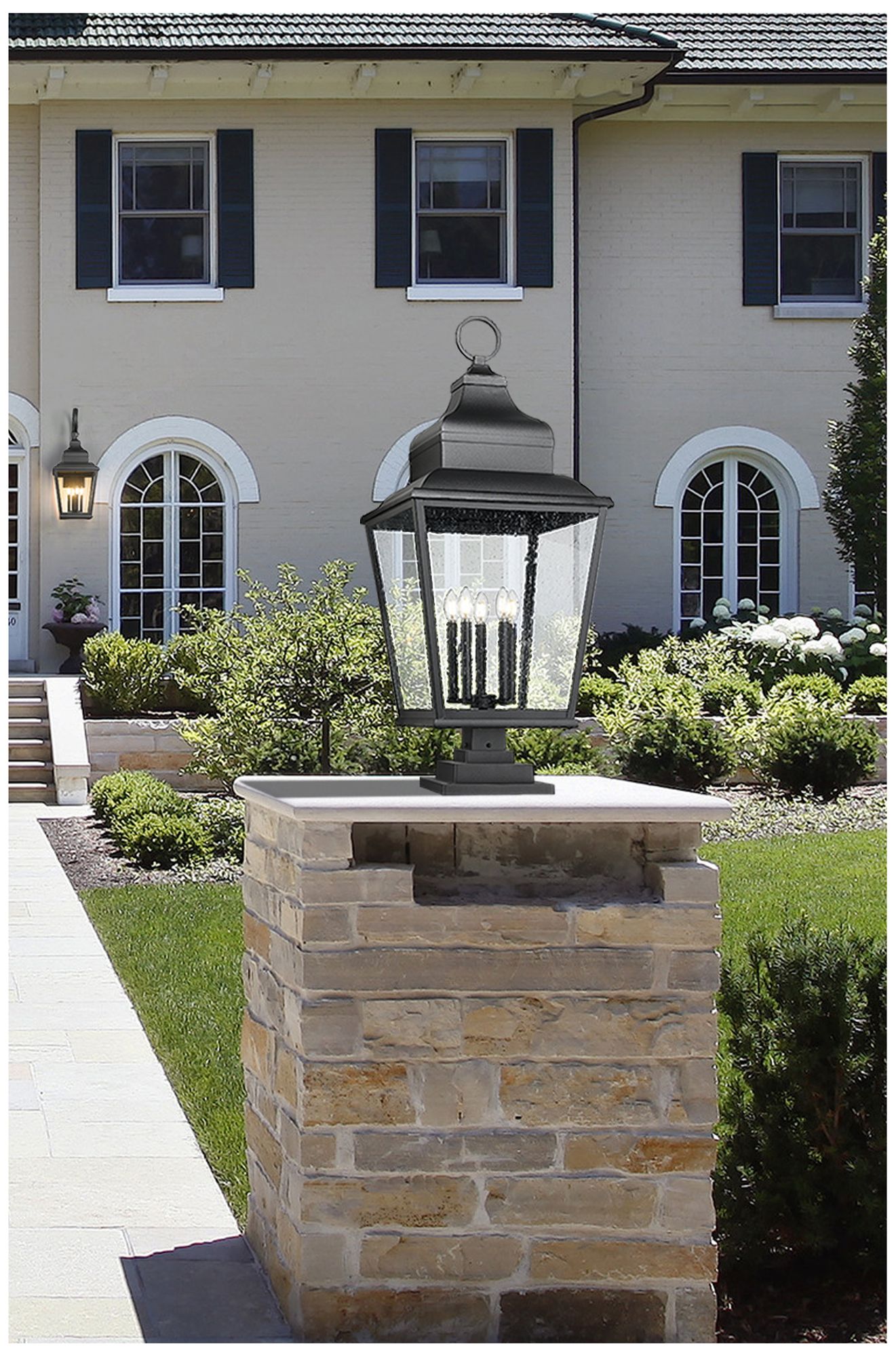 Image 3 Raphael by Z-Lite Sand Black 5 Light Outdoor Pier Mounted Fixture more views