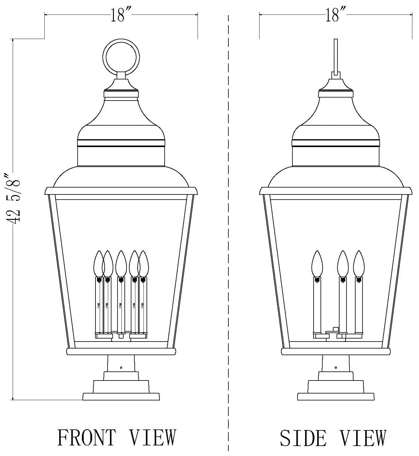 Raphael by Z-Lite Sand Black 5 Light Outdoor Pier Mounted Fixture