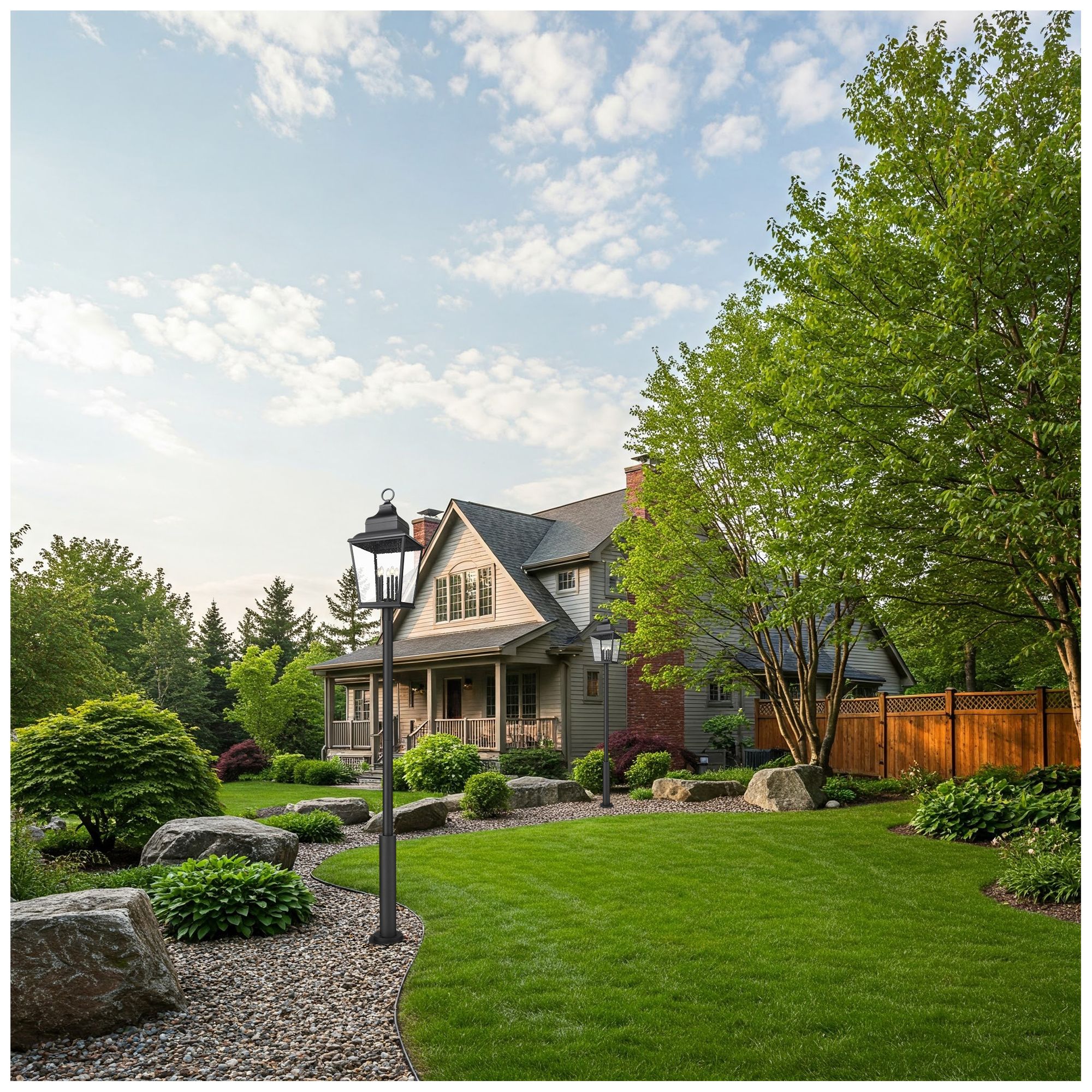 Image 3 Raphael by Z-Lite Sand Black 5 Light Outdoor Post Mount Fixture more views