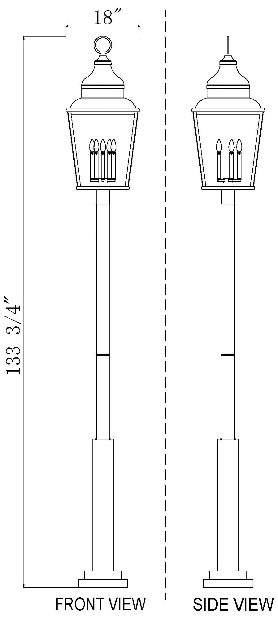 Raphael by Z-Lite Sand Black 5 Light Outdoor Post Mount Fixture