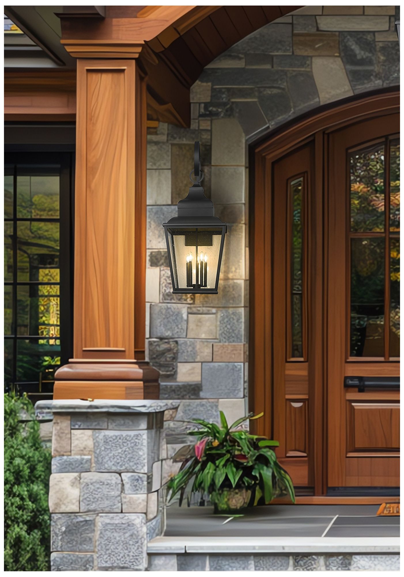 Image 2 Raphael by Z-Lite Sand Black 5 Light Outdoor Wall Light more views
