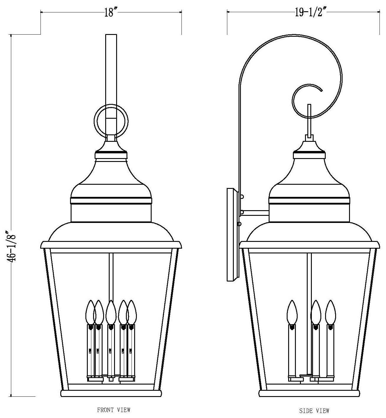 Raphael by Z-Lite Sand Black 5 Light Outdoor Wall Light