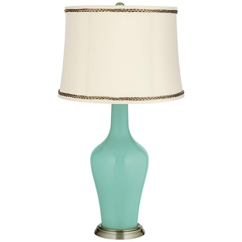 Image 1 Rapture Blue Anya Table Lamp with Twist Trim