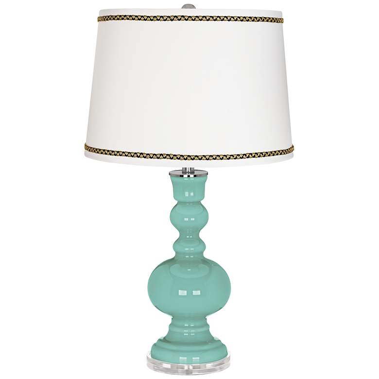 Image 1 Rapture Blue Apothecary Table Lamp with Ric-Rac Trim