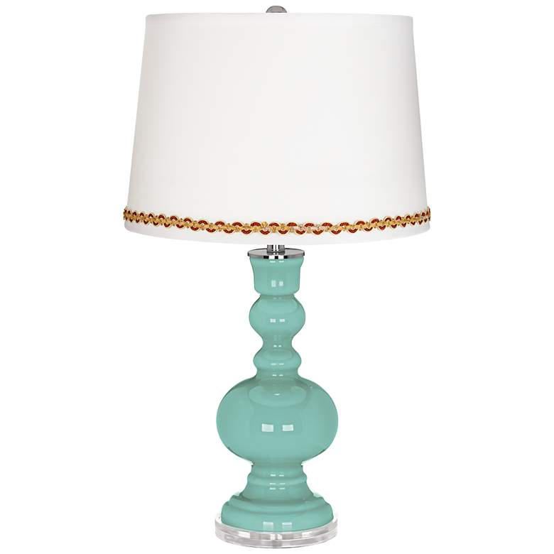 Image 1 Rapture Blue Apothecary Table Lamp with Serpentine Trim