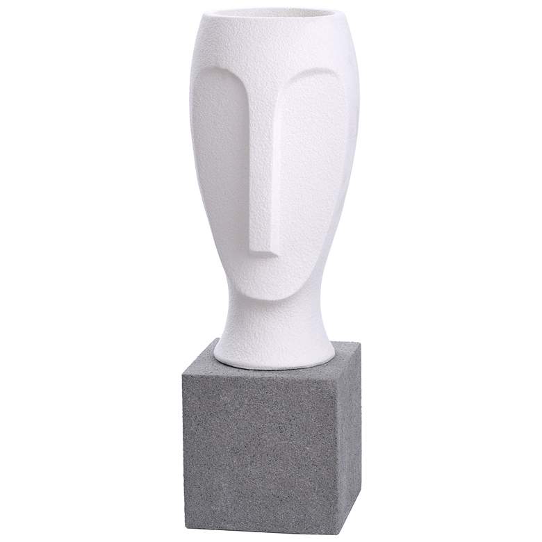 Image 1 Rapu Statue - Large - Frosted White Resin and Gray Base