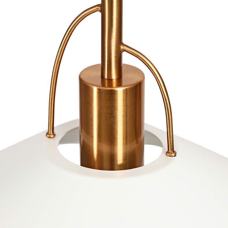 Image 3 Raratienner 14" Wide Brass and Matte White Pendant Light more views