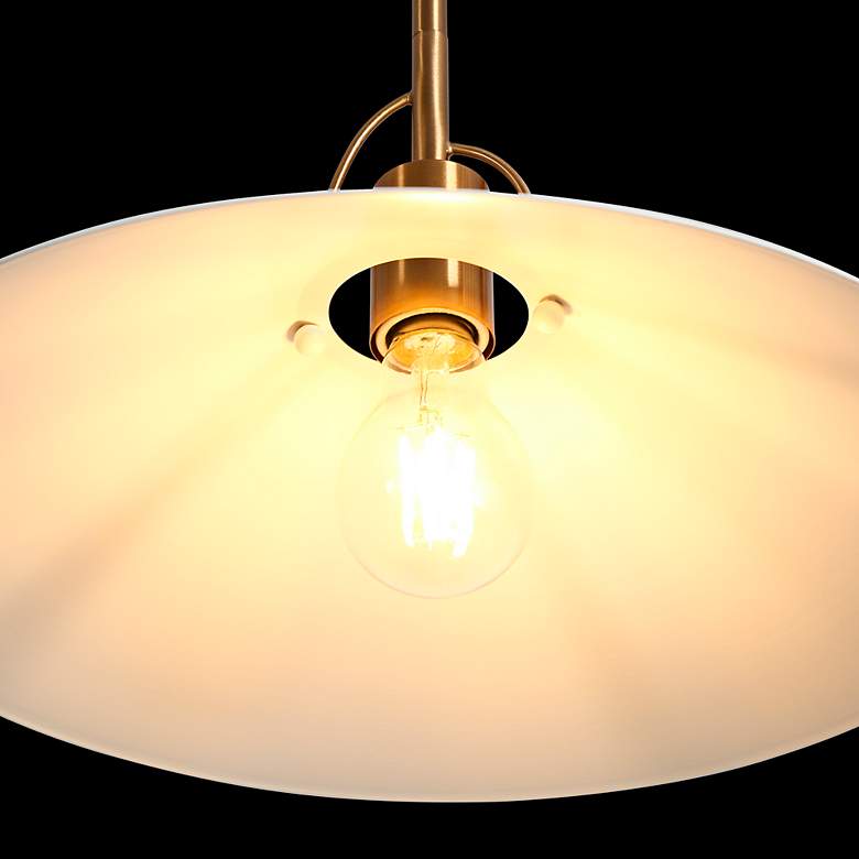 Image 4 Raratienner 14" Wide Brass and Matte White Pendant Light more views
