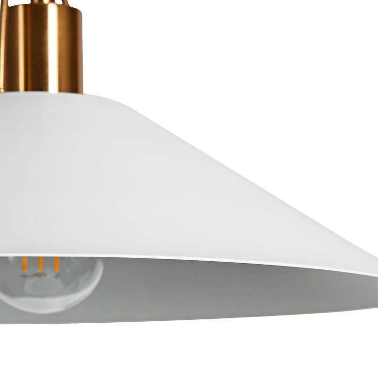 Image 5 Raratienner 14" Wide Brass and Matte White Pendant Light more views