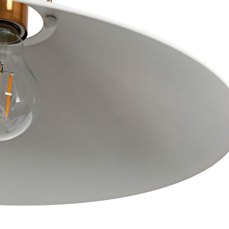 Image 6 Raratienner 14" Wide Brass and Matte White Pendant Light more views