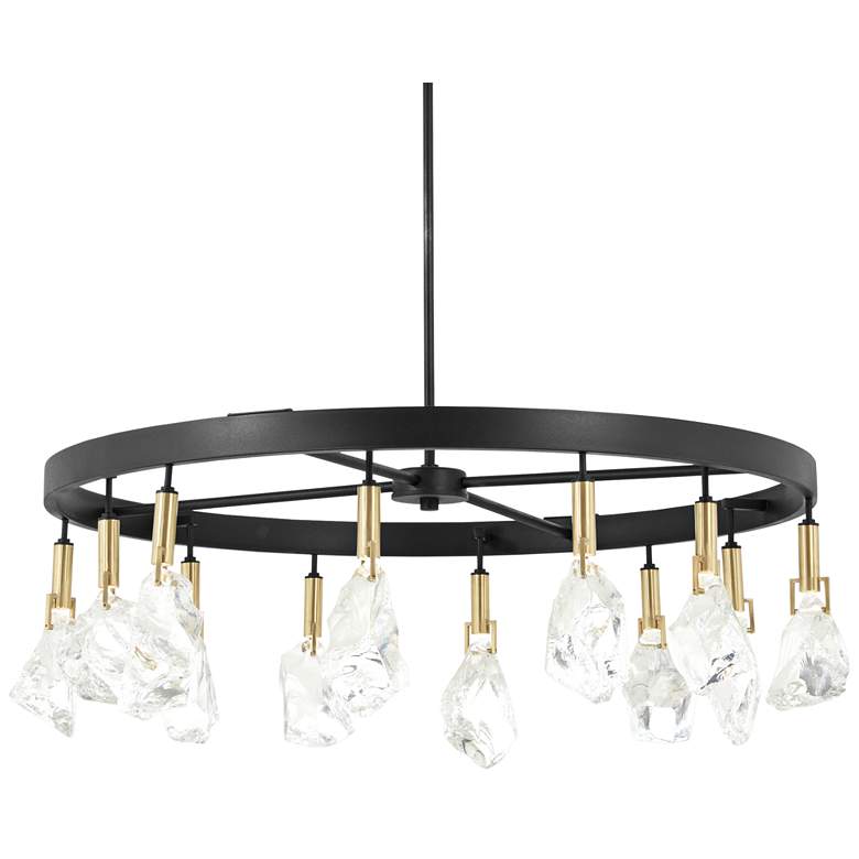 Image 2 Rare Elements 32" Wide Sand Coal 12-Light LED Chandelier