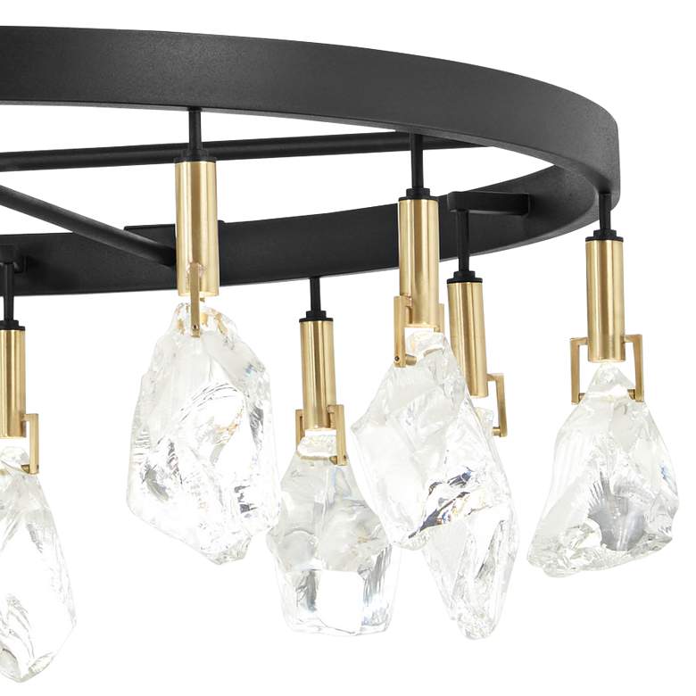 Image 3 Rare Elements 32" Wide Sand Coal 12-Light LED Chandelier more views