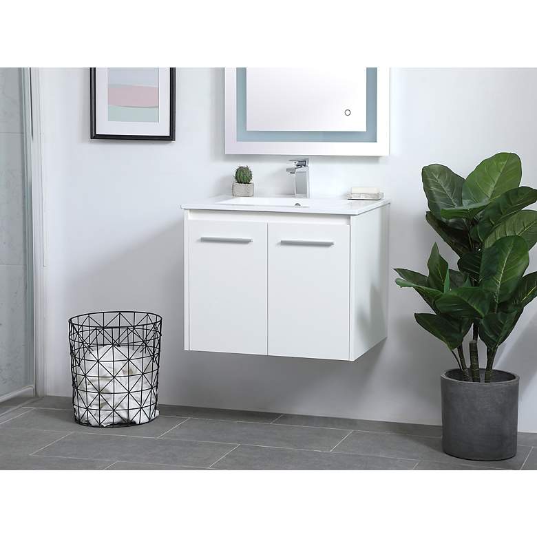 Image 3 Rasina 24" Wide White Single Sink Floating Bathroom Vanity more views