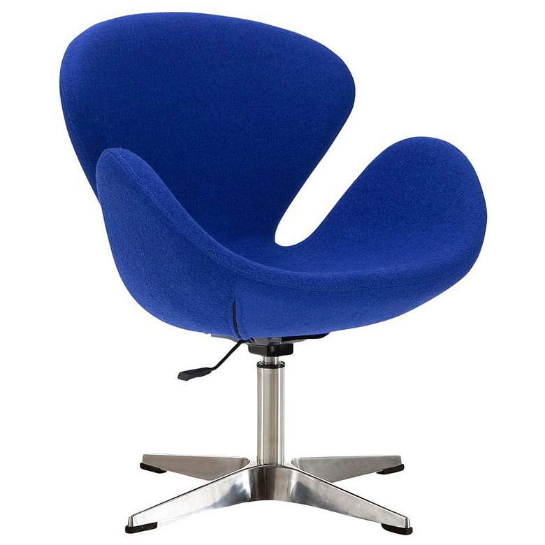 Image 1 Raspberry Adjustable Swivel Chair in Blue and Polished Chrome