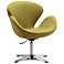Raspberry Adjustable Swivel Chair in Green and Polished Chrome