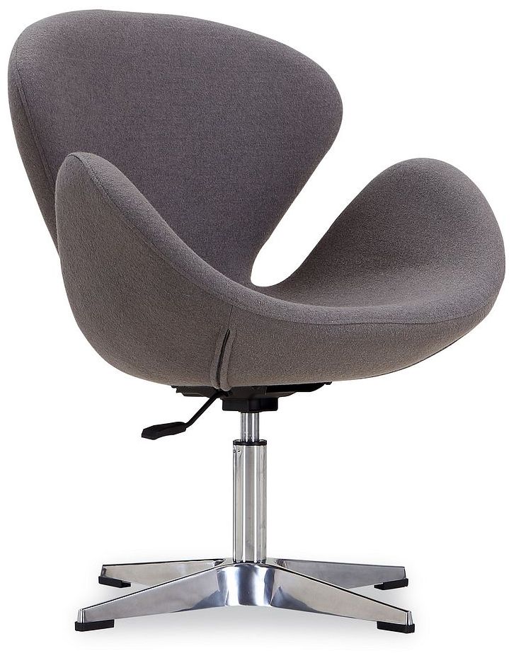 Image 4 Raspberry Adjustable Swivel Chair in Grey and Polished Chrome (Set of 2) more views