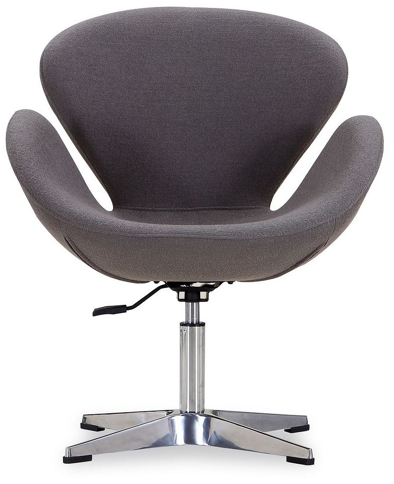Image 5 Raspberry Adjustable Swivel Chair in Grey and Polished Chrome (Set of 2) more views