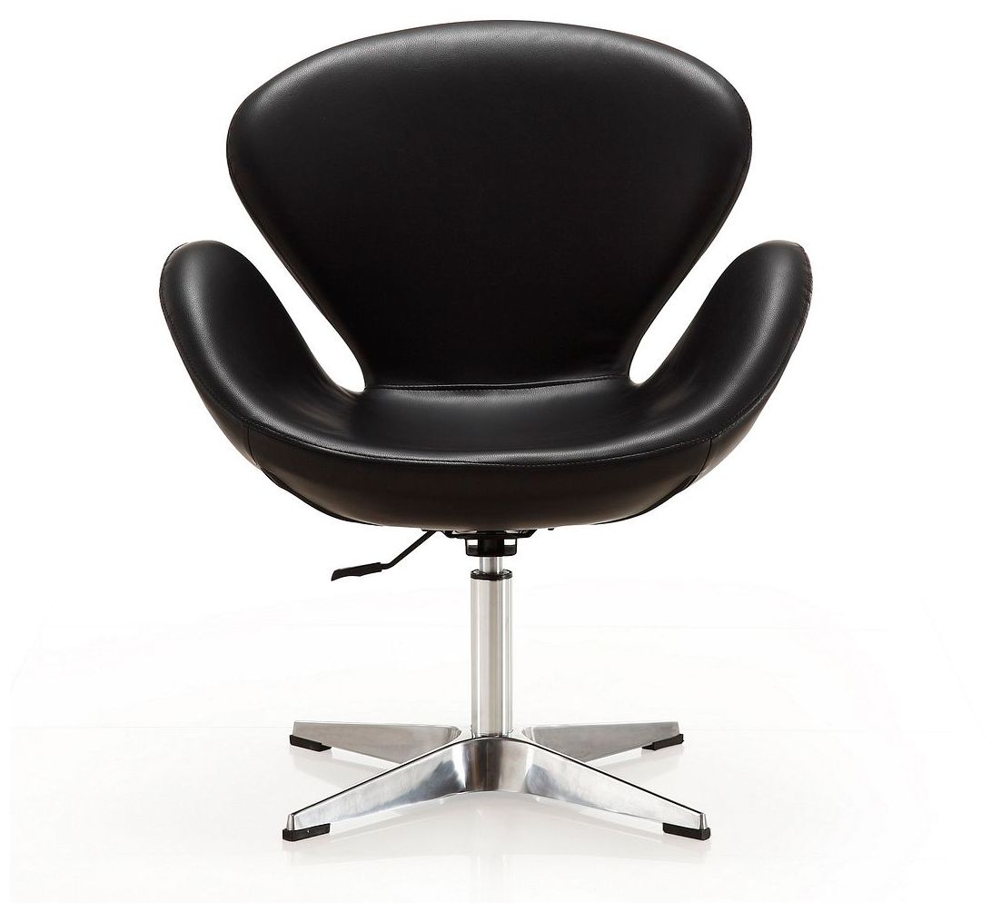 Image 4 Raspberry Faux Leather Adjustable Swivel Chair in Black and Polished Chrome more views
