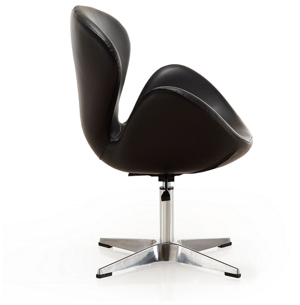 Image 5 Raspberry Faux Leather Adjustable Swivel Chair in Black and Polished Chrome more views