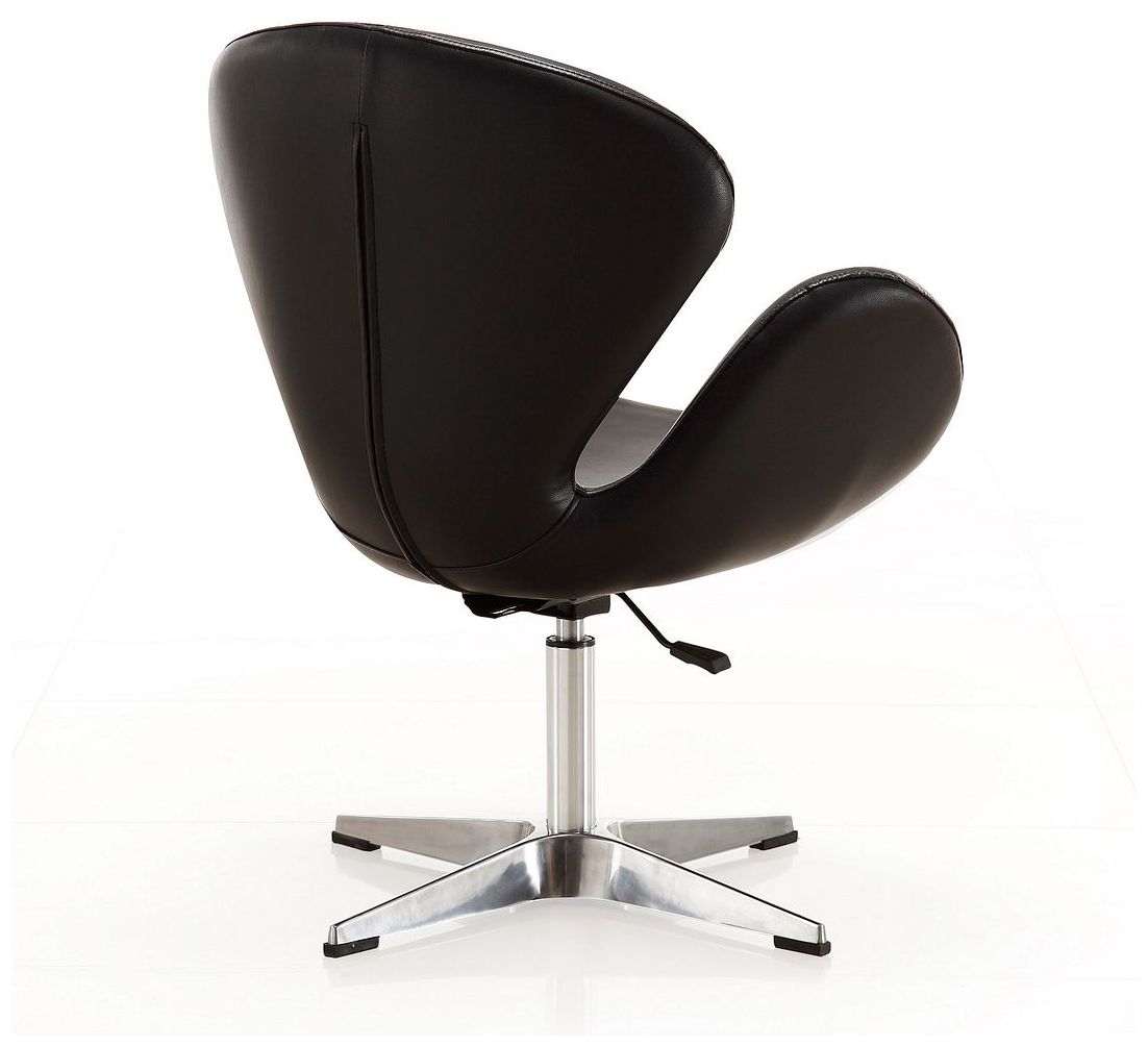 Image 6 Raspberry Faux Leather Adjustable Swivel Chair in Black and Polished Chrome more views