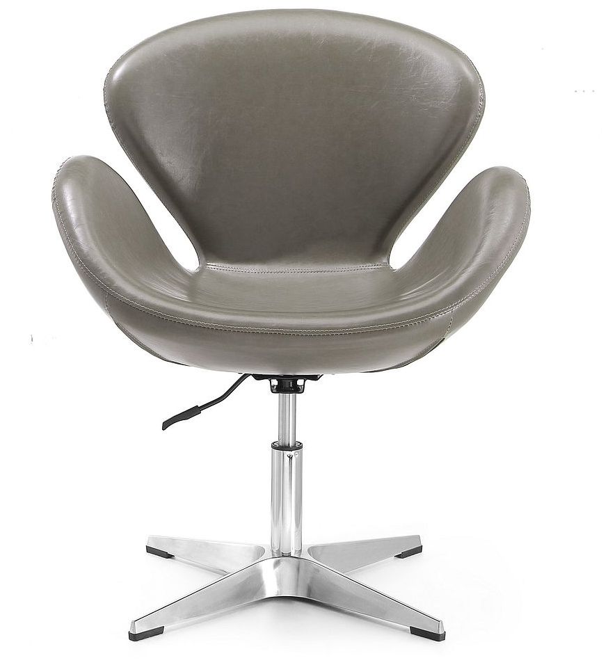Image 5 Raspberry Faux Leather Adjustable Swivel Chair in Pebble Set of 2 more views