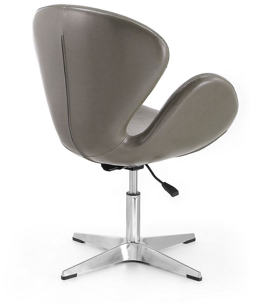 Image 7 Raspberry Faux Leather Adjustable Swivel Chair in Pebble Set of 2 more views