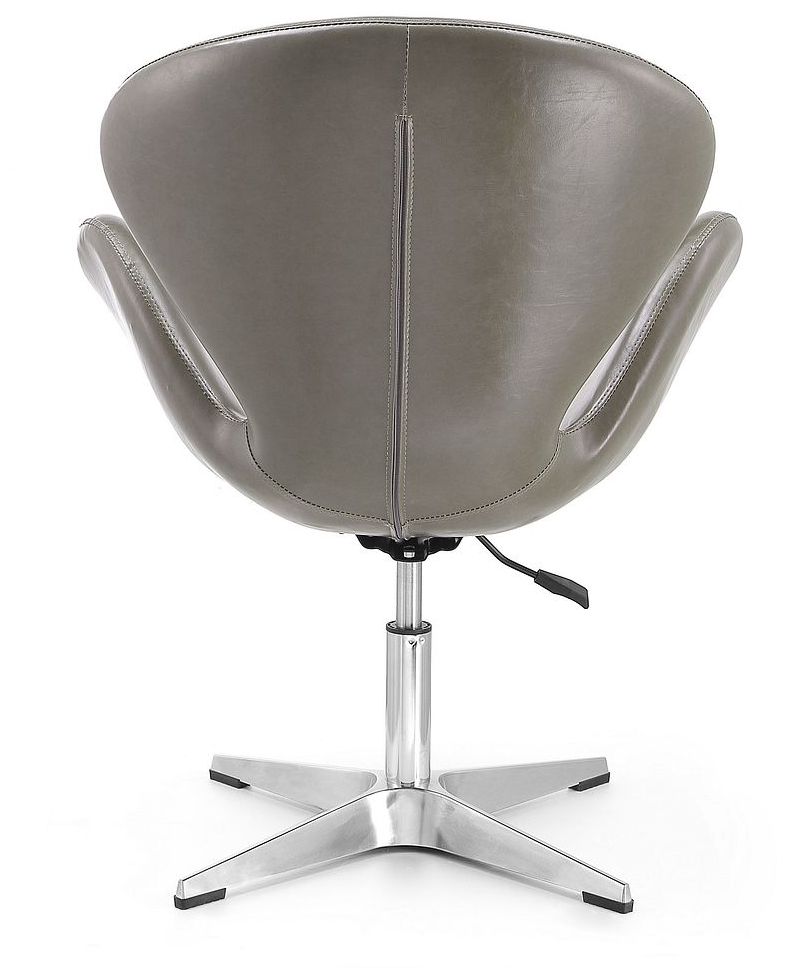 Raspberry Faux Leather Adjustable Swivel Chair in Pebble Set of 2