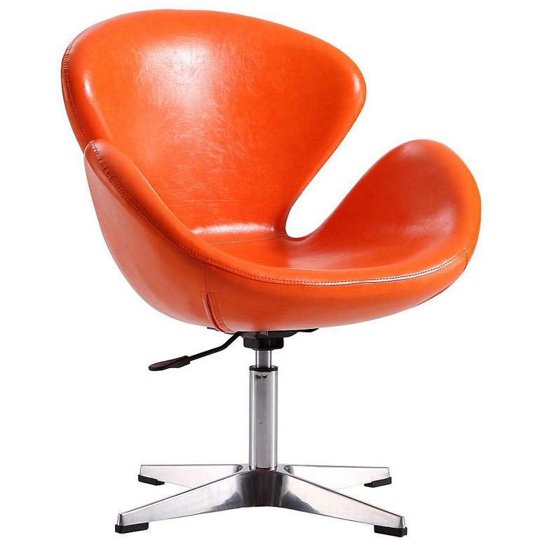 Image 1 Raspberry Faux Leather Adjustable Swivel Chair in Tangerine