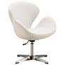 Raspberry Faux Leather Adjustable Swivel Chair in White and Polished Chrome