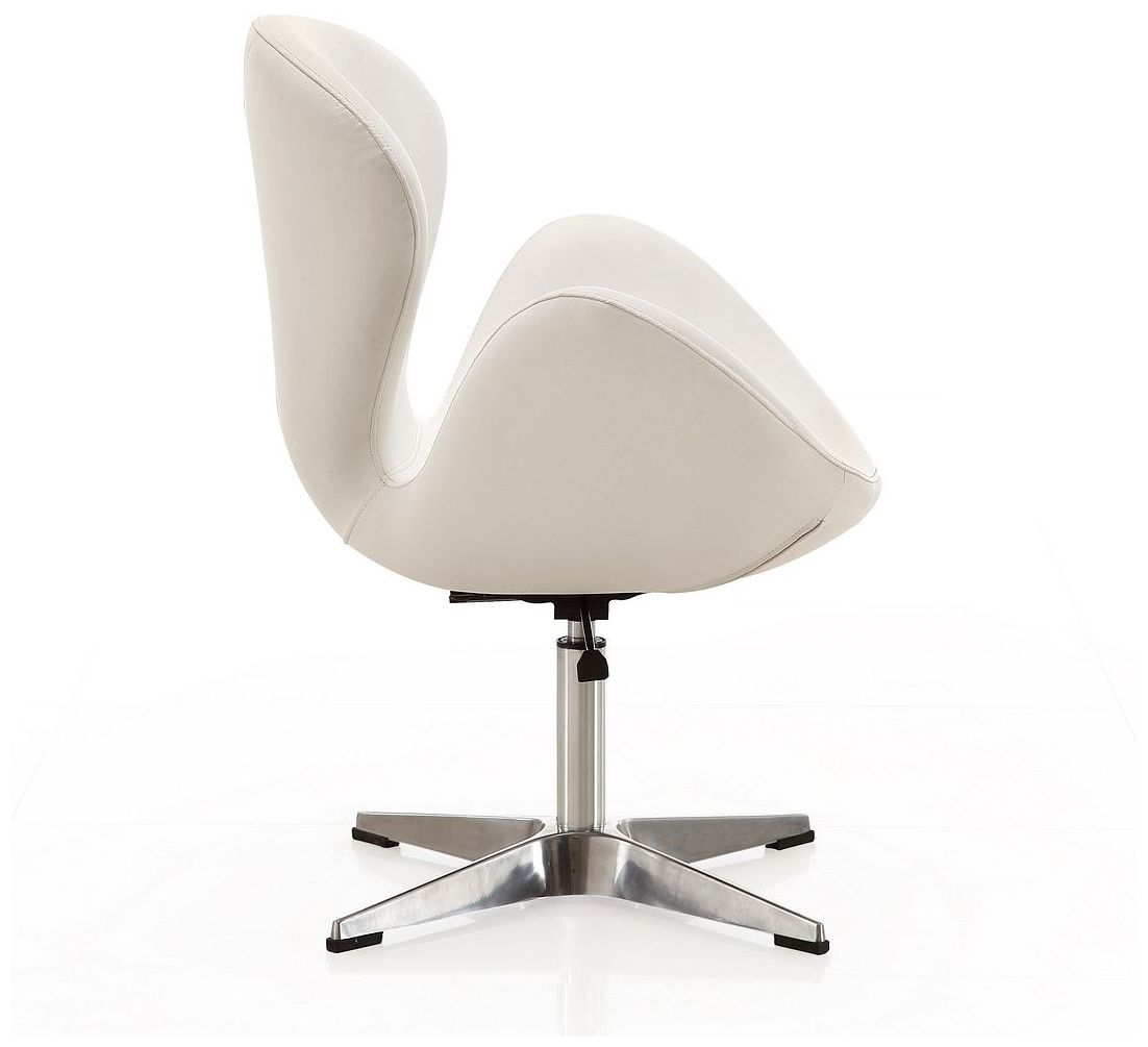 Image 5 Raspberry Faux Leather Adjustable Swivel Chair in White and Polished Chrome more views