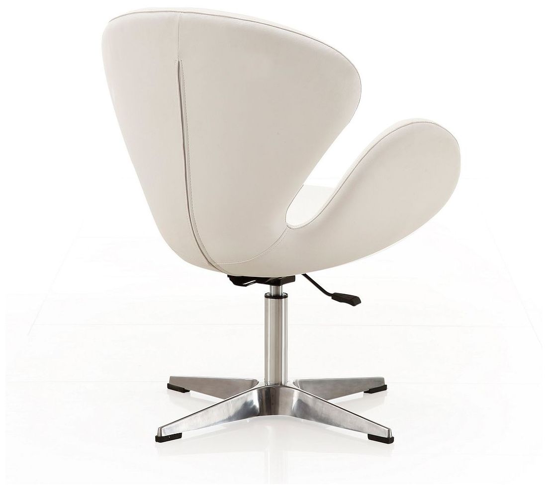 Image 6 Raspberry Faux Leather Adjustable Swivel Chair in White and Polished Chrome more views