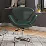 Raspberry Green Faux Leather Adjustable Swivel Accent Chair