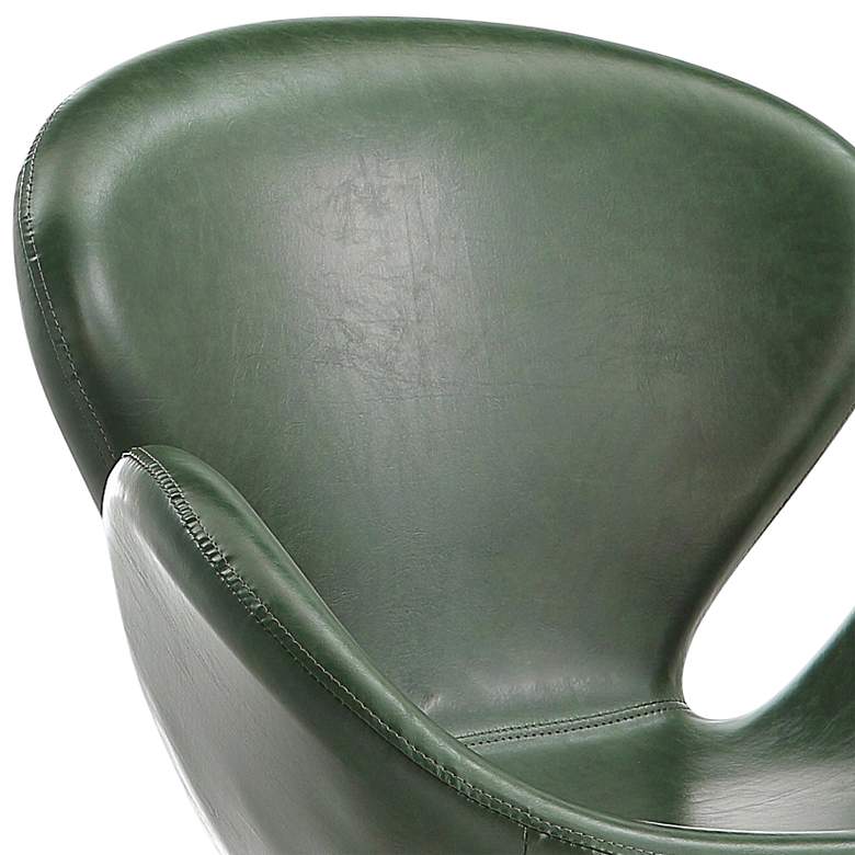 Image 3 Raspberry Green Faux Leather Adjustable Swivel Accent Chair more views