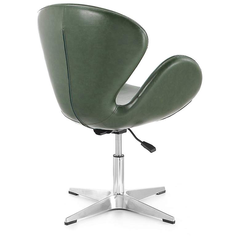 Image 6 Raspberry Green Faux Leather Adjustable Swivel Accent Chair more views
