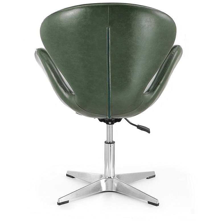 Image 7 Raspberry Green Faux Leather Adjustable Swivel Accent Chair more views