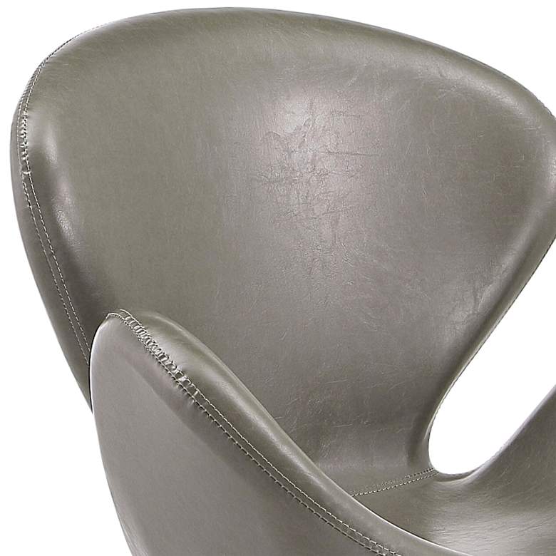 Image 3 Raspberry Pebble Faux Leather Adjustable Swivel Accent Chair more views