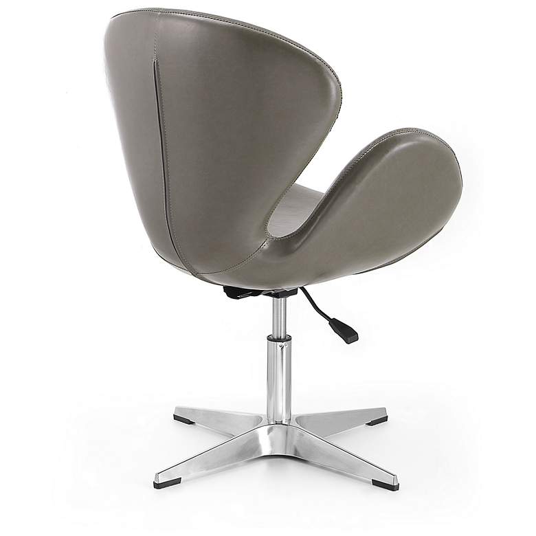 Image 6 Raspberry Pebble Faux Leather Adjustable Swivel Accent Chair more views